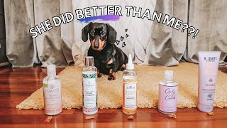 My SAUSAGE DOG Picks My Hair Routine | 2A/2B/2C Long Wavy Hair | I'M SHOOK!!!
