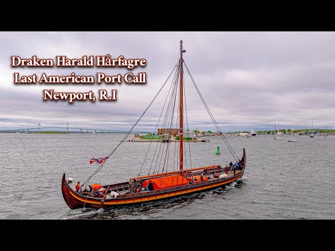 Viking Ship Draken's Last American Port Call - 4K Drone Experience!