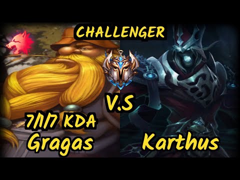 Lamabear (GRAGAS) vs KARTHUS - 7/1/7 KDA JUNGLE CHALLENGER GAMEPLAY - EUW