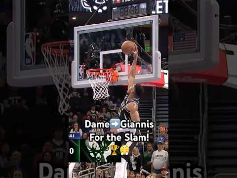 Damian Lillard throws the lob to Giannis Antetokounmpo for the Slam! 🏆🔥|#Shorts