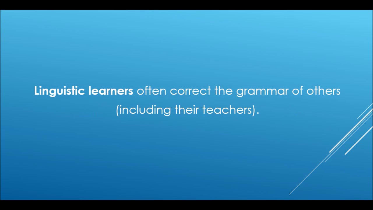 Learning styles: Linguistic learning IV