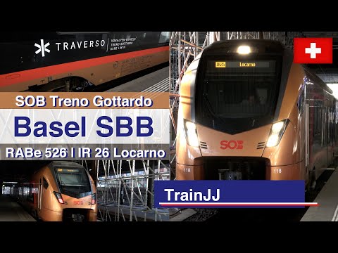 4K Treno Gottardo Basel SBB - Locarno | SOB - SÜDOSTBAHN IR 26 | RABe 526 | Stadler Traverso