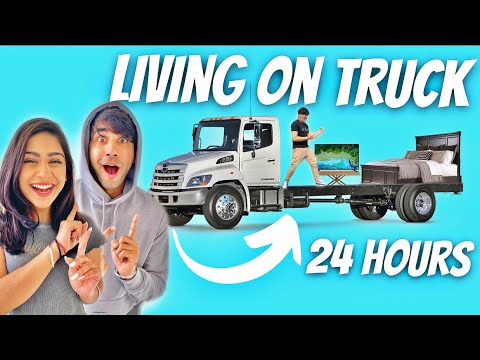 LIVING ON TRUCK FOR 24 HOURS WITH MY BROTHER AND SISTER | Rimorav Vlogs