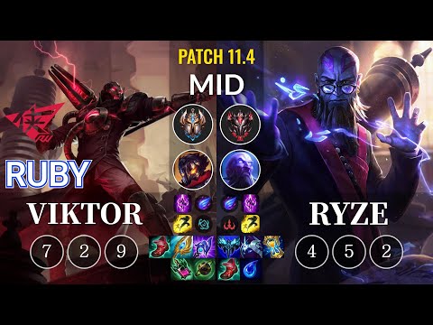 RW Ruby Viktor vs Ryze Mid - KR Patch 11.4