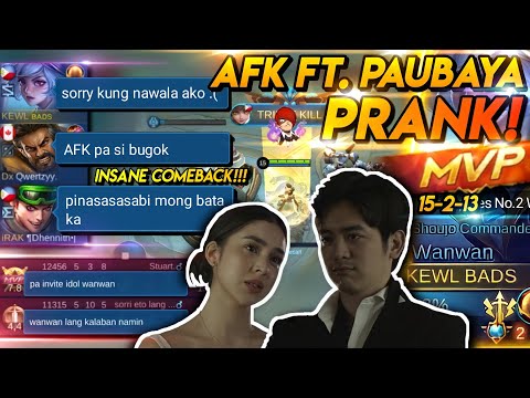 AFK + PAUBAYA PRANK! TOXIC TEAMMATES CARRIED! - MLBB