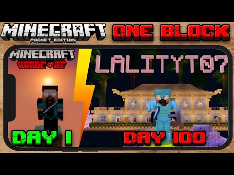 Lalit survives 100 days in Minecraft PE oneblock- INSANE!