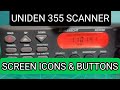 UNIDEN UBC355 SCREEN ICONS BUTTONS