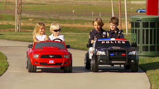 Power Wheels Race Police Dodge Charger vs Ford Mustang