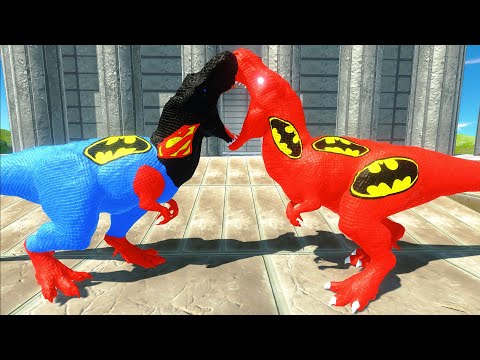 BATSUPERMAN T-REX ANCIENT DEATH RUN - Animal Revolt Battle Simulator