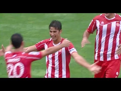 Gol de Marcos Tébar eleva la alegría (3-0) en el Girona FC - Sporting de Gijón Jornada 7