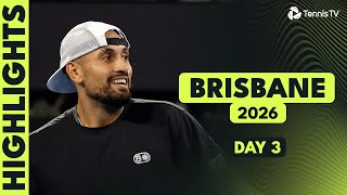Dimitrov & Kyrgios In Action; Mpetshi Perricard vs Paul Thriller | Brisbane 2026 Day 3 Highlights