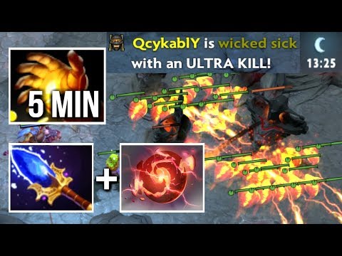 HOLY COW 5 MIN MIDAS IMBA Shaman Mid Scepter + Refresher Build by QO Epic 8k Game WTF Dota 2