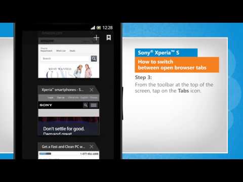 How to switch between open browser tabs in Sony® Xperia™ S