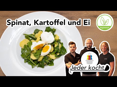 Jeder kocht - Spinat, Kartoffel und Ei