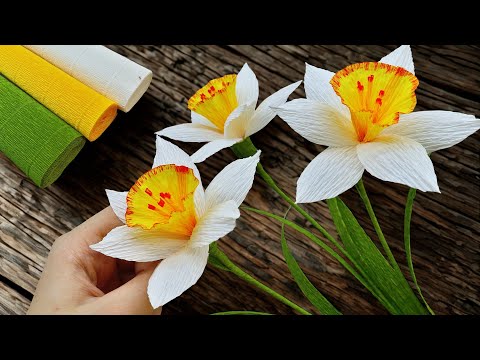 🌸Paper Flowers DIY. 🌸How to Make Crepe Paper Daffodils