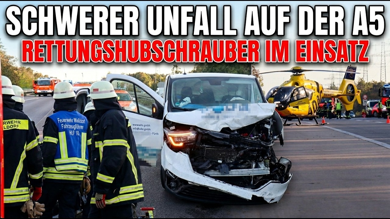 🚨 Schwerer Unfall auf der A5 bei Sandhausen : Rettungshubschrauber im Einsatz in