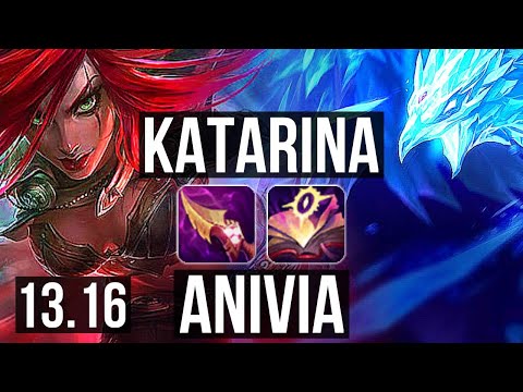 KATARINA vs ANIVIA (MID) | 5.4M mastery, 8/0/0, 1800+ games, Legendary | NA Grandmaster | 13.16