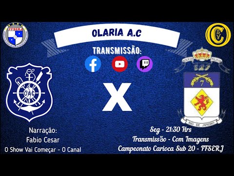 Olaria x 7° Batalhão - Campeonato Carioca Sub 20 - FFSERJ AO VIVO COM IMAGENS