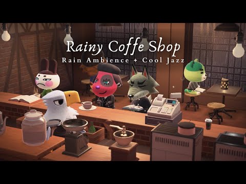 Rainy Jazz Coffee Shop ☕ 1 Hour Smooth Jazz Music No Ads | Rain Sounds | Studying Music | Work Aid 🎧