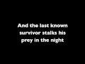 Survivor - Eye Of The Tiger - Lyrics 