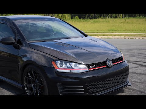 VW MK7 GTI Gets a CRAZY Carbon Fiber Hood! Install and Review! *CMST Tuning*
