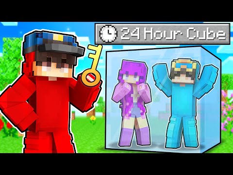 INSANE! Trapped Friends in Minecraft Cube 24hrs!