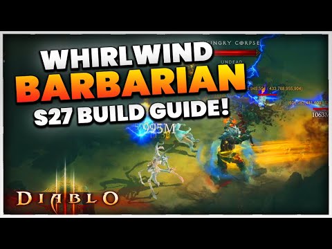 Diablo 3 Whirlwind Wrath of The Wastes Barbarian Build Guide Season 27! (GR 90 SPEEDS!)