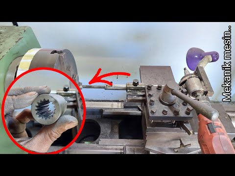 How to make internal gear splines on a lathe & homemade slotting machine