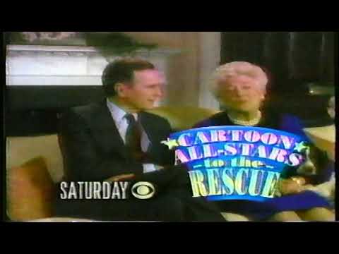 Cartoon All Stars To The Rescue 1990 Commercial George & Barbara Bush