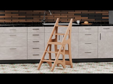 Solid Wood Folding Ladder Chair | Step Stool for Kitchen Ideas