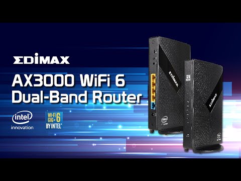 EDIMAX AX3000 Wi-Fi 6 Dual-Band Gigabit Maršrutizatorius 802.11ac 5GHz+2.4GHz video
