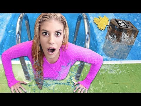 FOUND Mystery TREASURE BOX Hidden in BACKYARD ice POOL! (Polar Plunge to reveal 24 hour Challenge) Video