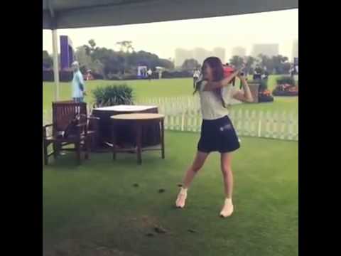 Fancam | 141025 Jessica Jung playing golf