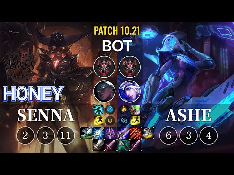 SHG Honey Senna vs Ashe Bot - KR Patch 10.21