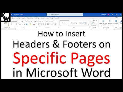 How to Insert Headers and Footers on Specific Pages in Microsoft Word (PC & Mac) Video