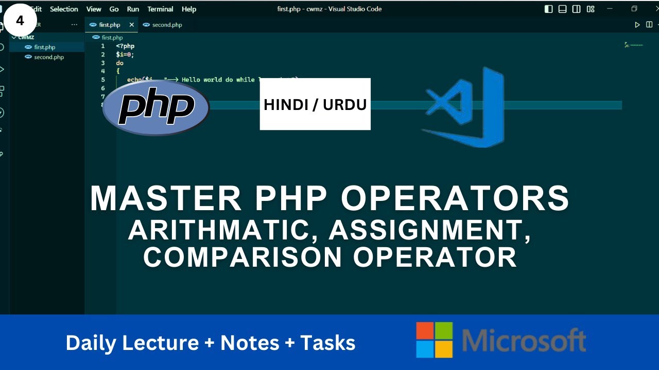 lect 4 | 🚀 PHP Operators Arithmetic, Assignment, Comparison, and Logical Operators Explained!