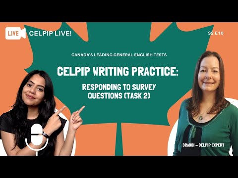 CELPIP LIVE! - Writing Practice: Responding to Survey Questions (Task 2) - S2E16