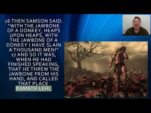 Judges 15: 13-20 Samson slays 1000 men with a jawbone - p 3ii - By Paul Woodley