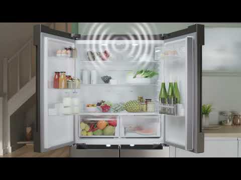 Bosch Freestanding American Style Refrigeration KFN96VPEAG - Metallic Silver Doors Video 3