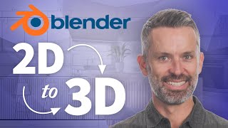 Download the video "Blender Tutorial – How To Create a 3D Model from 2D Files (in 5 EASY steps)"