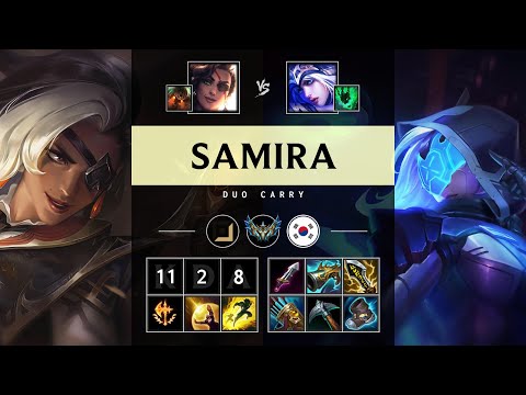Samira ADC vs Ashe: Quadra Kill, Unstoppable - KR Challenger Patch 25.S1.1