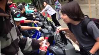 Students at PS 19 react to the new Citi Bikes
