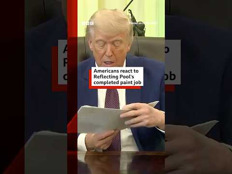 Americans react to Reflecting Pool's completed paint job #BBCNews