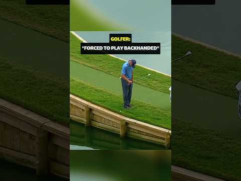 He hit backwards?!🤯⛳️