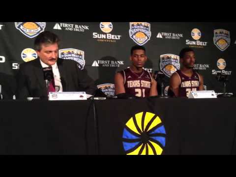Texas State coach Danny Kaspar said team finally won a tough, close game: Video