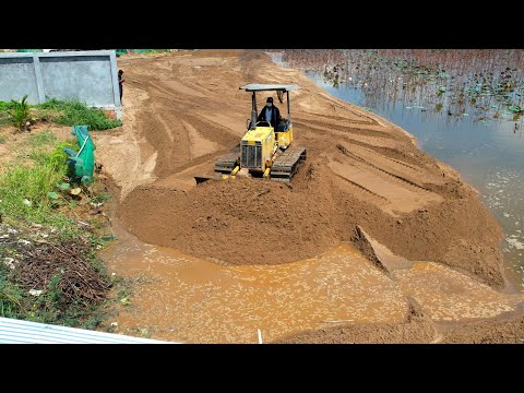 Part 2 Wonderful Plan Delete Pond By Skill D20P Bulldozer Pushing Sand And 5Ton Truck Unloading Sand