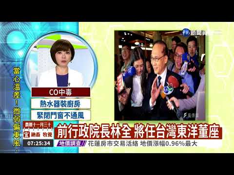 前行政院長林全 將任台灣東洋董座