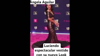 Ángela Aguilar luce espectacular vestido con su nuevo look de cabello en premios lo nuestro #viral