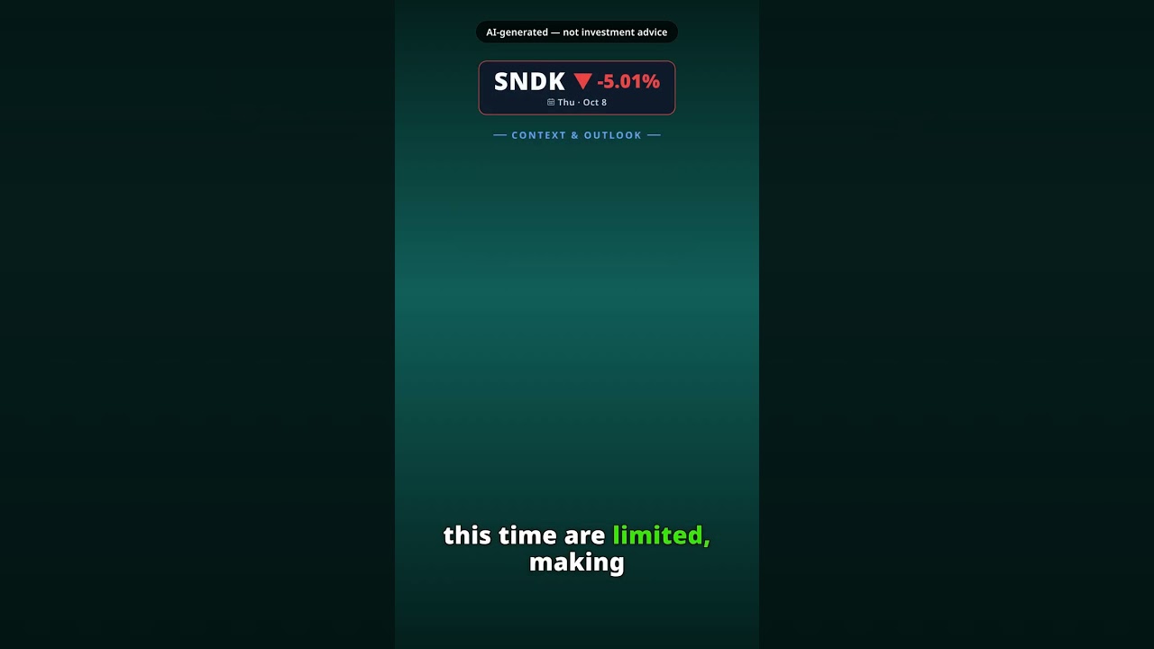Por que a ação da Sandisk tomba hoje? SNDK -5.01% (8 out)