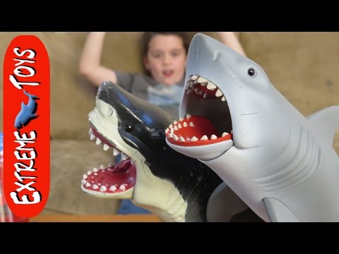 Great White Shark Causes Trouble for Ethan! "Awesome Jaws Shark Toy" Video